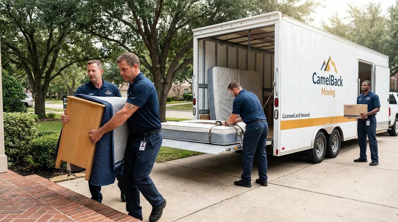 Crew loading residential truck for cross-state move from Basalt, CO