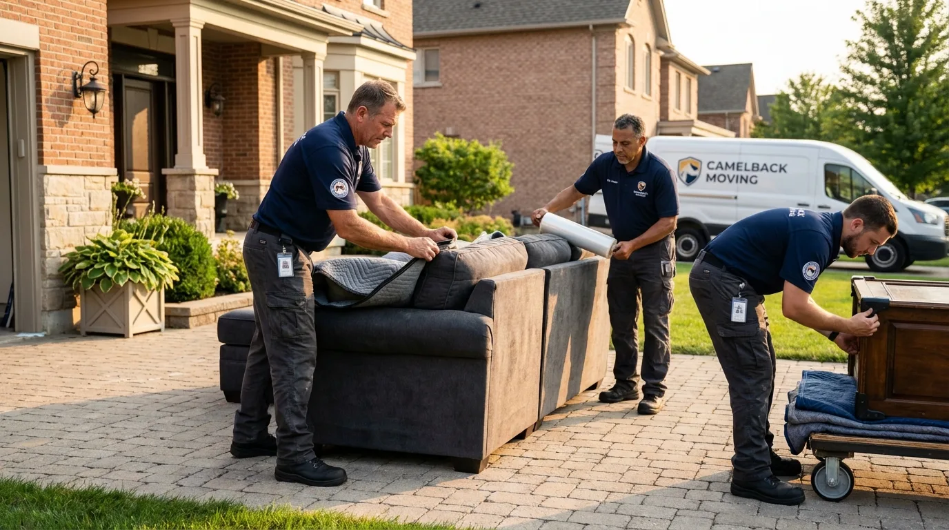 Large estate moving crew wrapping furniture in Basalt, CO